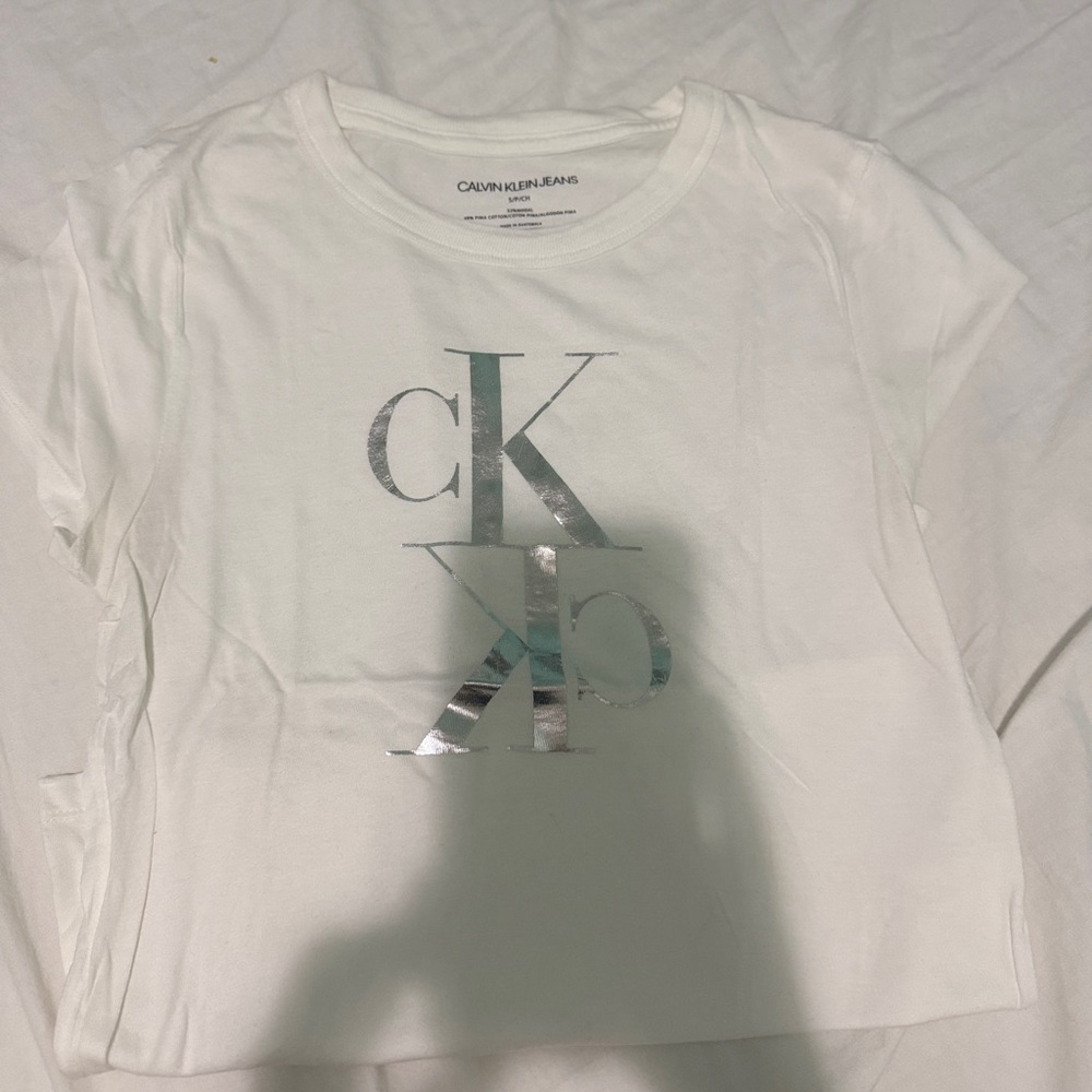 Calvin Klein Silver Logo White Tee